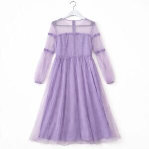 Lavender Cottagecore Lace Prom Dress Pastel Princess Fairycore Romantic Ethereal